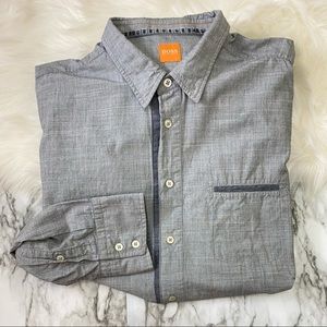 Hugo Boss Orange | grey button shirt